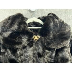 VTG Gold Tone Faux Pearl Fur Clip Victorian Revival Sweater Scarf Collar Clasp